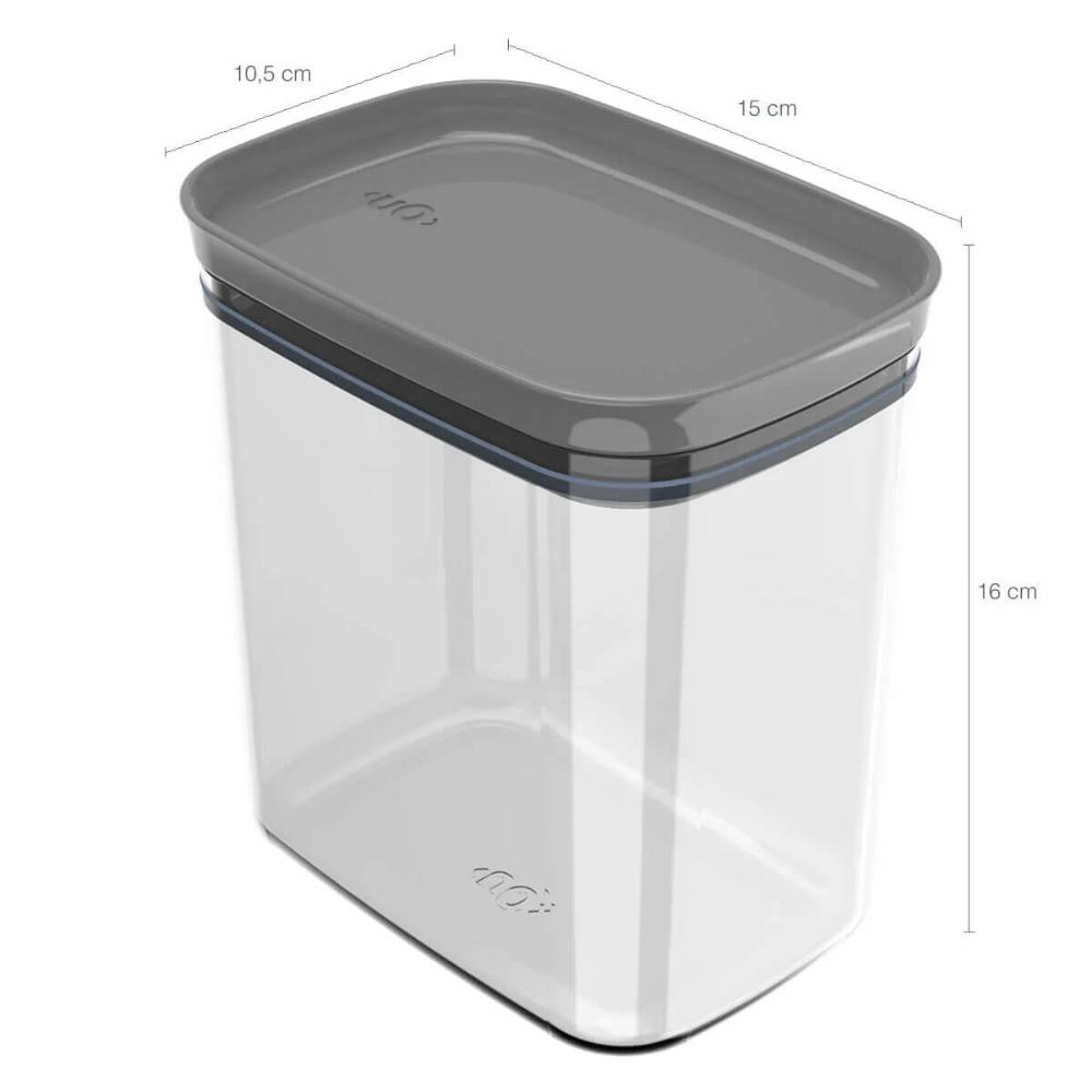 Conjunto 3 Potes Herméticos 1,5L Retangulares Porta Mantimen