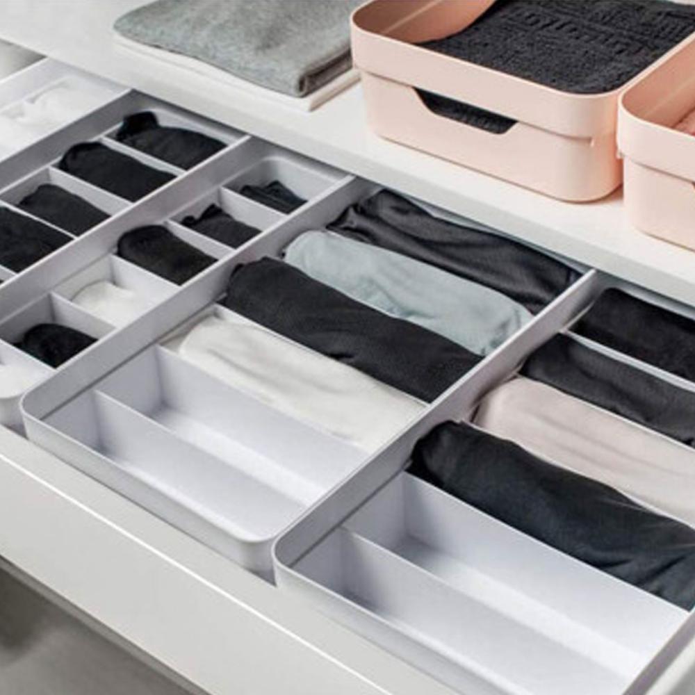 Conjunto 4 Organizadores Gavetas Colmeias Organizadoras com 6 Divisórias Camisetas OU Branco
