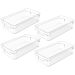 Conjunto 4 Organizadores de Prateleira Multiuso 30X15X7cm Caixa Organizadora Transparente Com Alças Clear OU.