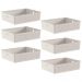 Conjunto 6 Cestos Organizadores 8,2L Flow Bege 34x27x9cm Lavanderia Banheiro Closet