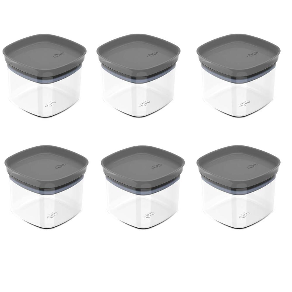 Conjunto 6 Potes Vedação Hermético 450ml Vedação Em Silicone