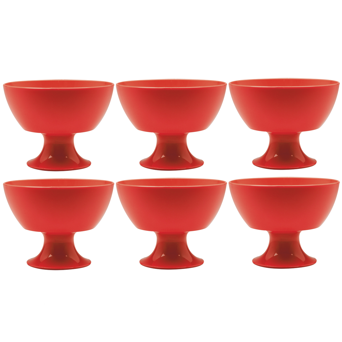 Conjunto 6 Taças Para Sobremesa Luna 300ml Jogo De Sobremesa Vermelha