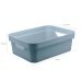 Conjunto 8 Caixas Organizadoras Cube Média 10,5L Plástico com Alças Laterais OU Azul Glacial