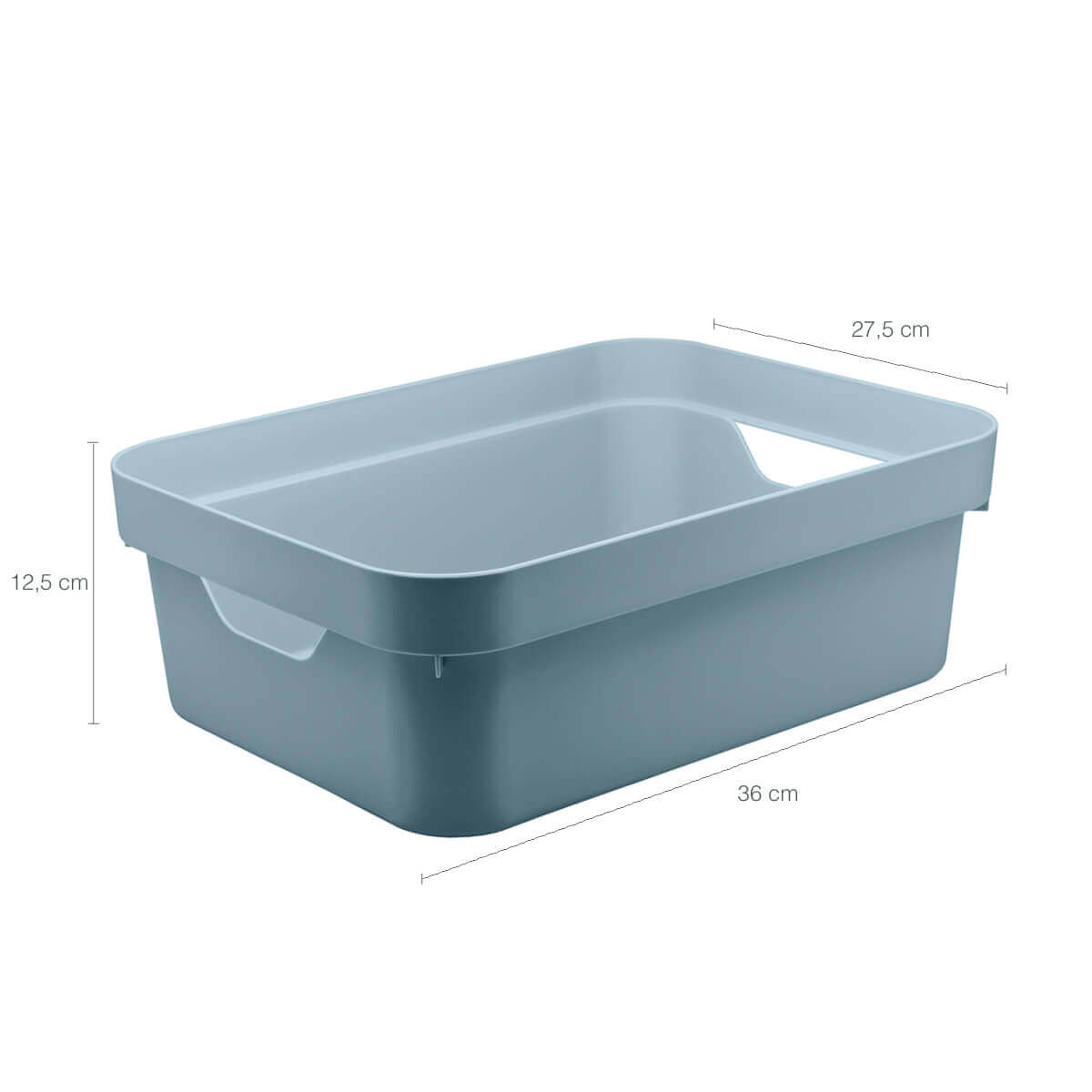 Conjunto 8 Caixas Organizadoras Cube Média 10,5L Plástico com Alças Laterais OU Azul Glacial