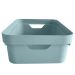 Conjunto 8 Caixas Organizadoras Cube Média 10,5L Plástico com Alças Laterais OU Azul Glacial