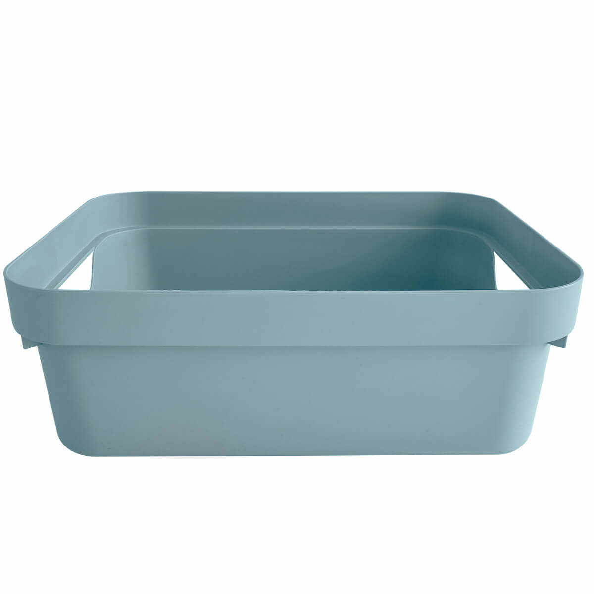 Conjunto 8 Caixas Organizadoras Cube Média 10,5L Plástico com Alças Laterais OU Azul Glacial
