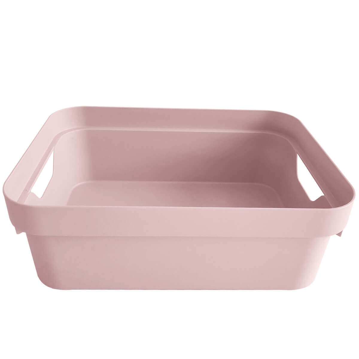 Conjunto 8 Caixas Organizadoras Cube Média 10,5L Plástico com Alças Laterais OU Rosé Nude