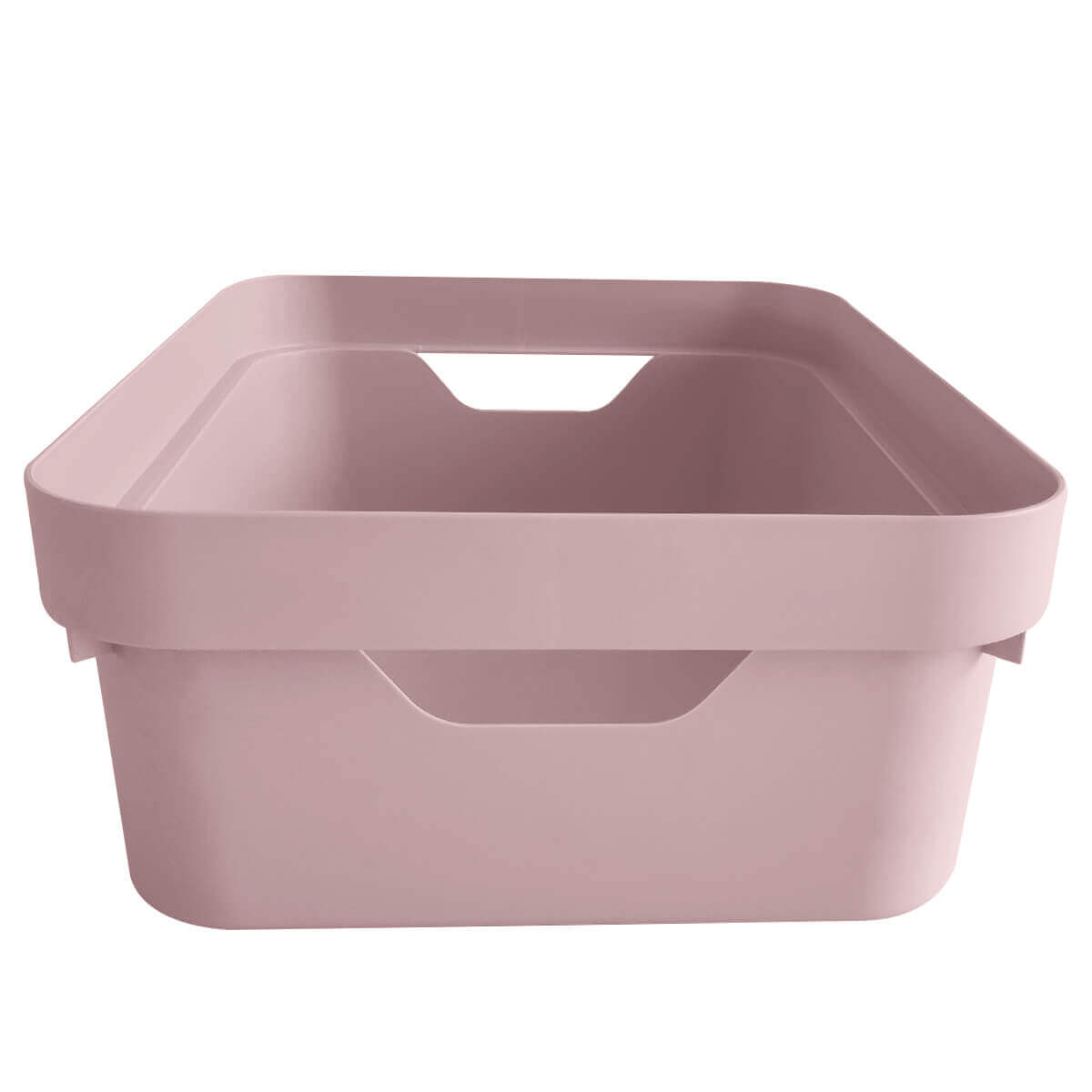 Conjunto 8 Caixas Organizadoras Cube Média 10,5L Plástico com Alças Laterais OU Rosé Nude