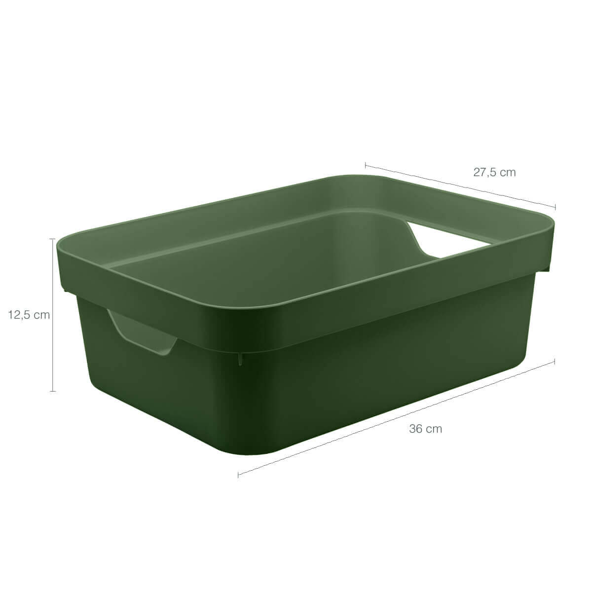 Conjunto 8 Caixas Organizadoras Cube Média 10,5L Plástico com Alças Laterais OU Verde Eucalipto