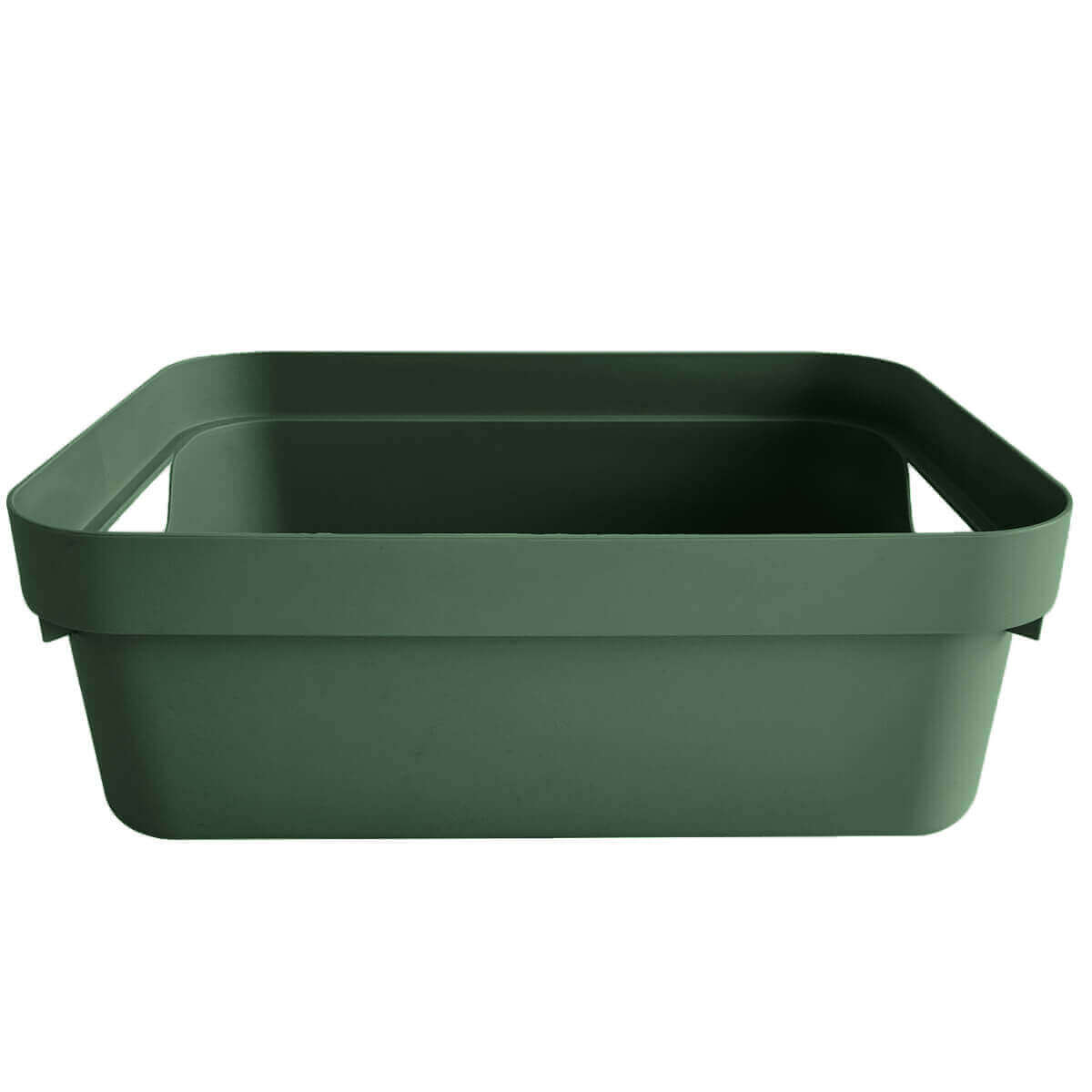 Conjunto 8 Caixas Organizadoras Cube Média 10,5L Plástico com Alças Laterais OU Verde Eucalipto