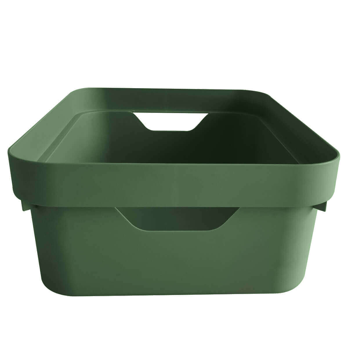 Conjunto 8 Caixas Organizadoras Cube Média 10,5L Plástico com Alças Laterais OU Verde Eucalipto