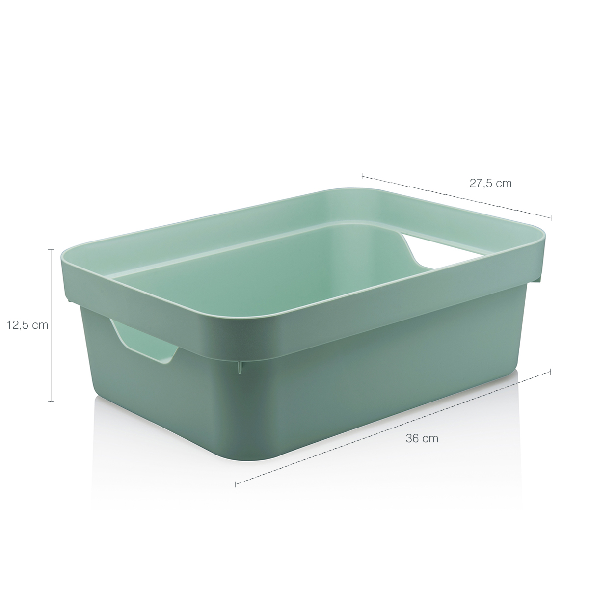 Conjunto 8 Caixas Organizadoras Cube Média 10,5L Plástico com Alças Laterais OU Verde Menta