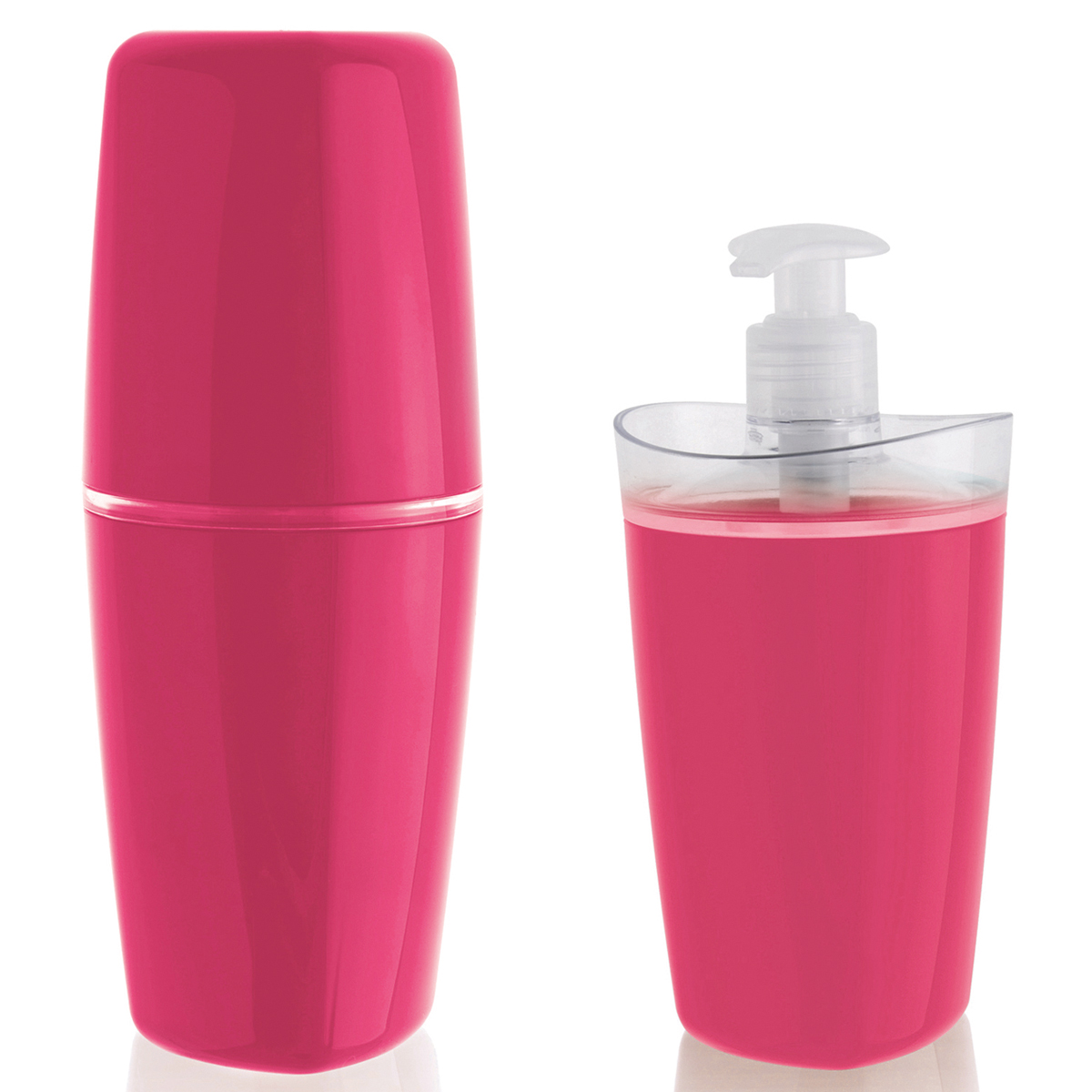 Conjunto Banheiro 2 Peças Saboneteira E Porta Escovas Pia Rosa