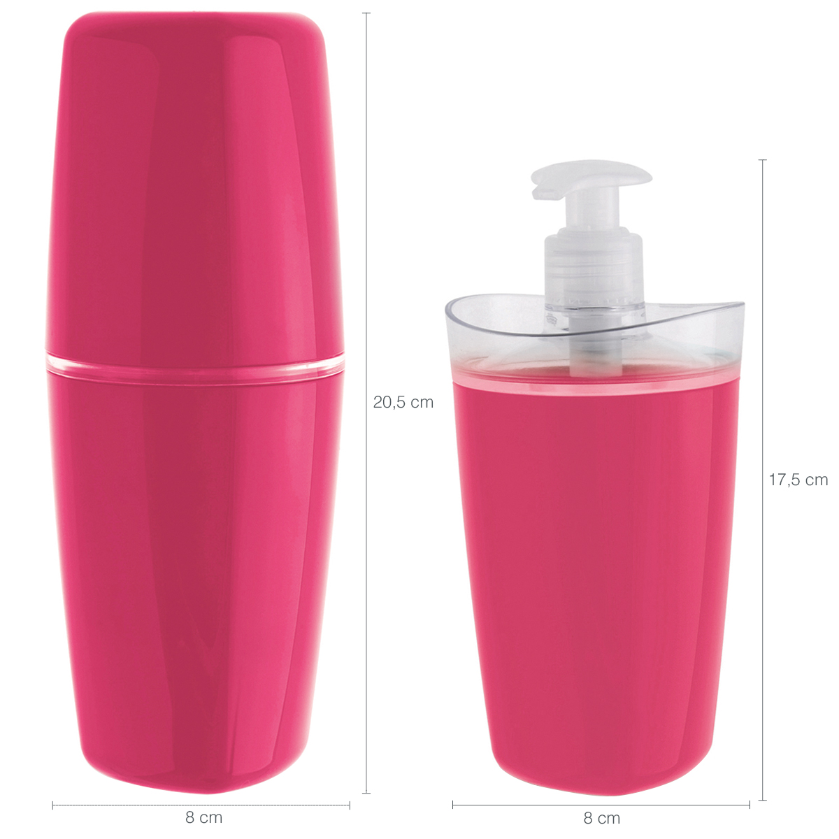 Conjunto Banheiro 2 Peças Saboneteira E Porta Escovas Pia Rosa