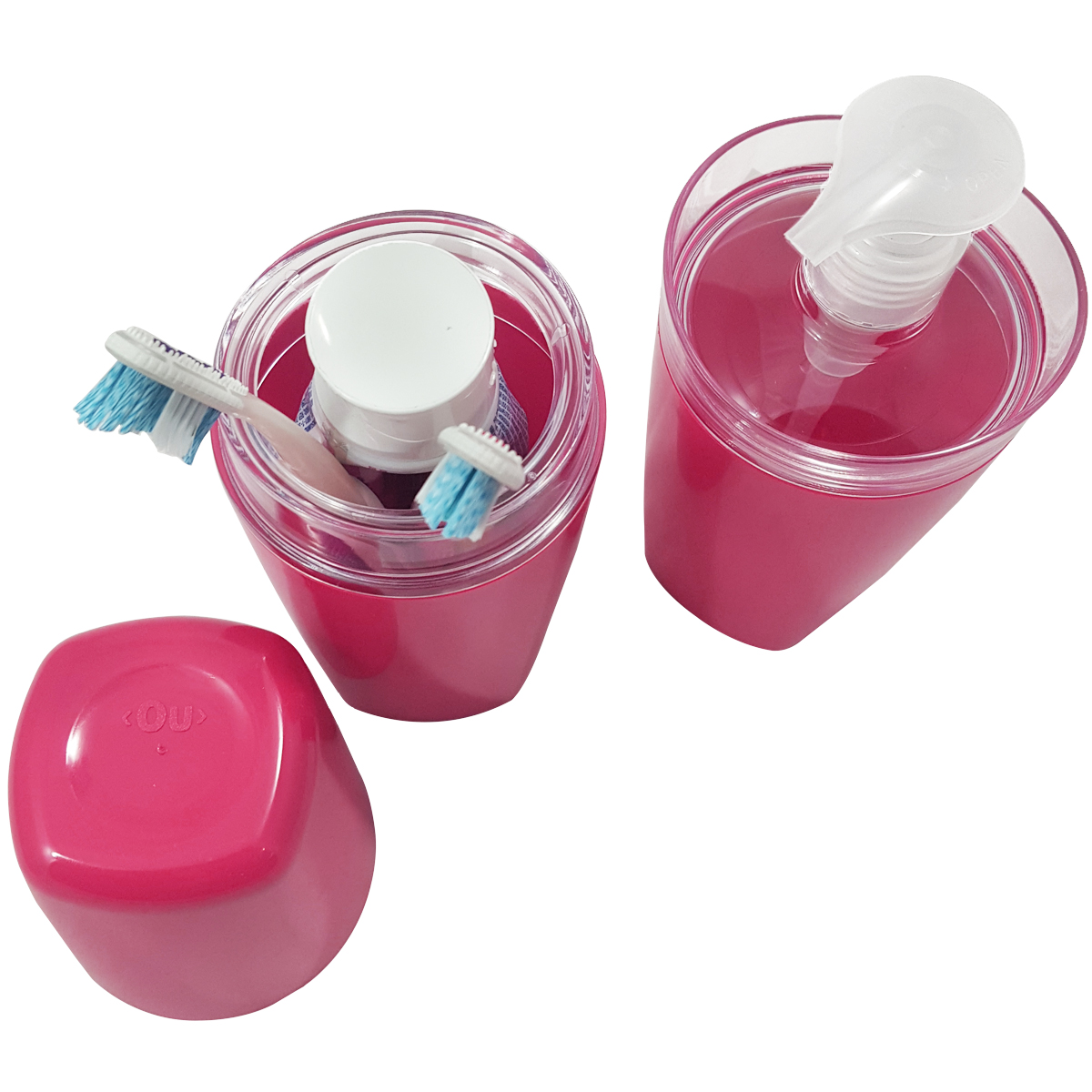 Conjunto Banheiro 2 Peças Saboneteira E Porta Escovas Pia Rosa