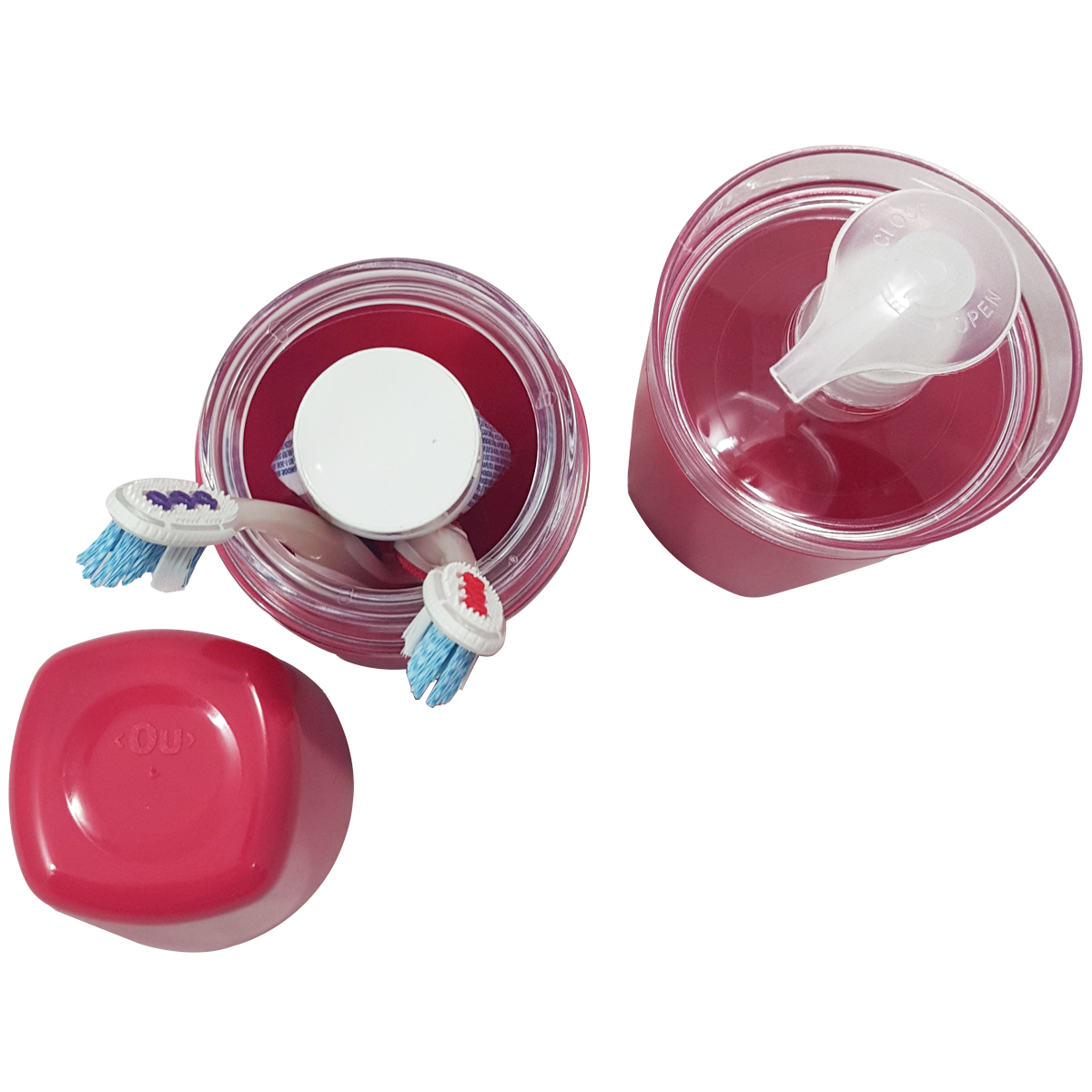 Conjunto Banheiro 2 Peças Saboneteira E Porta Escovas Pia Rosa