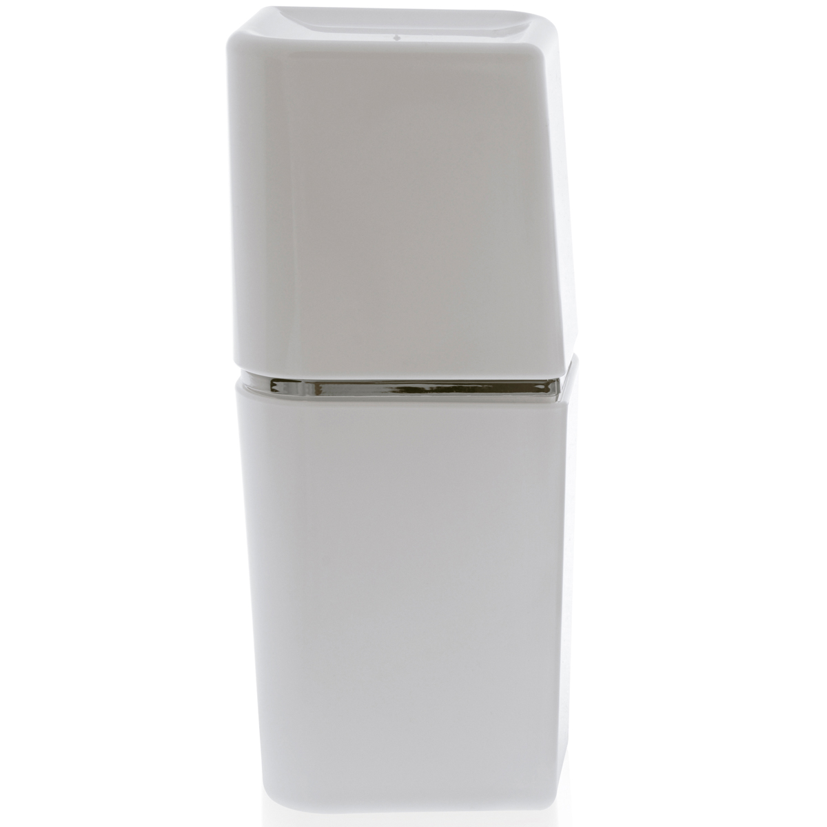 Conjunto Banheiro 4 Peças Sabonete Algodão Cotonete Escova Branco E Prata