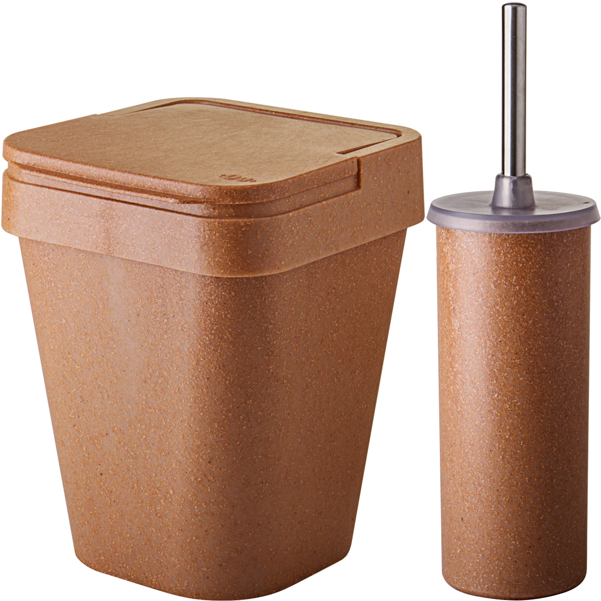 Conjunto Banheiro Lixeira Plástica Eco 5l E Escova Sanitária Cerejeira