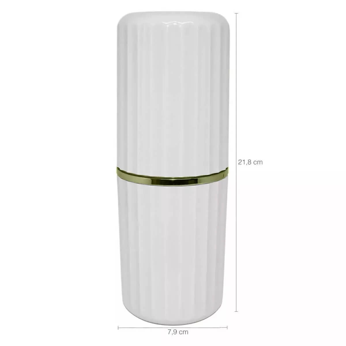 Conjunto Banheiro Lixeira Porta Escova Sabonete Líquido Porta Algodão Branco Fechado