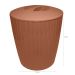 Conjunto Banheiro Lixeira Porta Escova Sabonete Líquido Porta Algodão Terracota Fechado