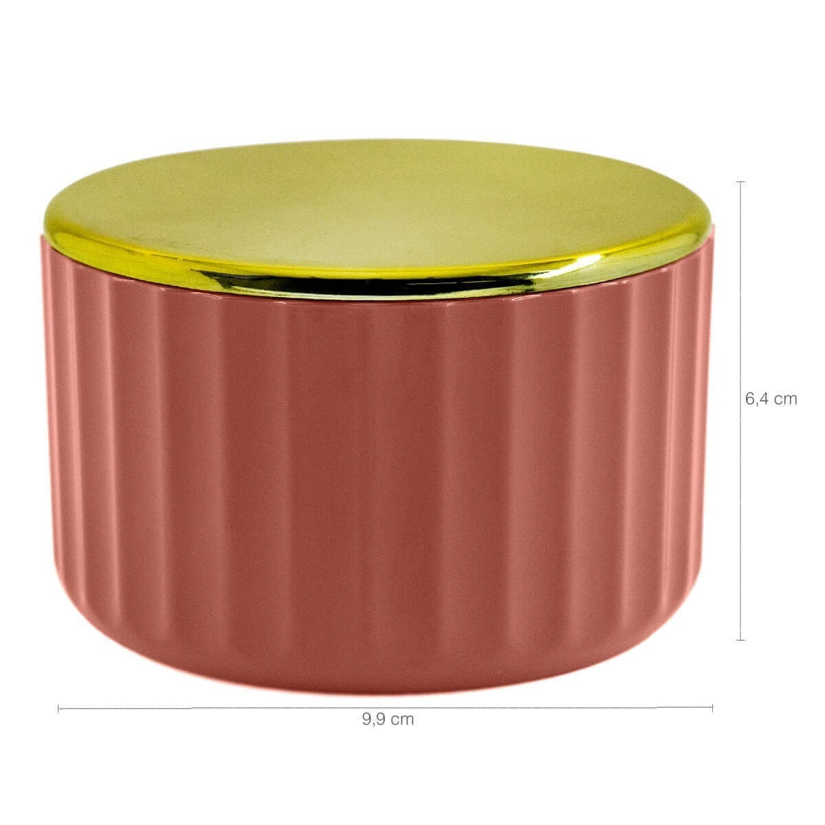 Conjunto Banheiro Lixeira Porta Escova Sabonete Líquido Porta Algodão Terracota Fechado