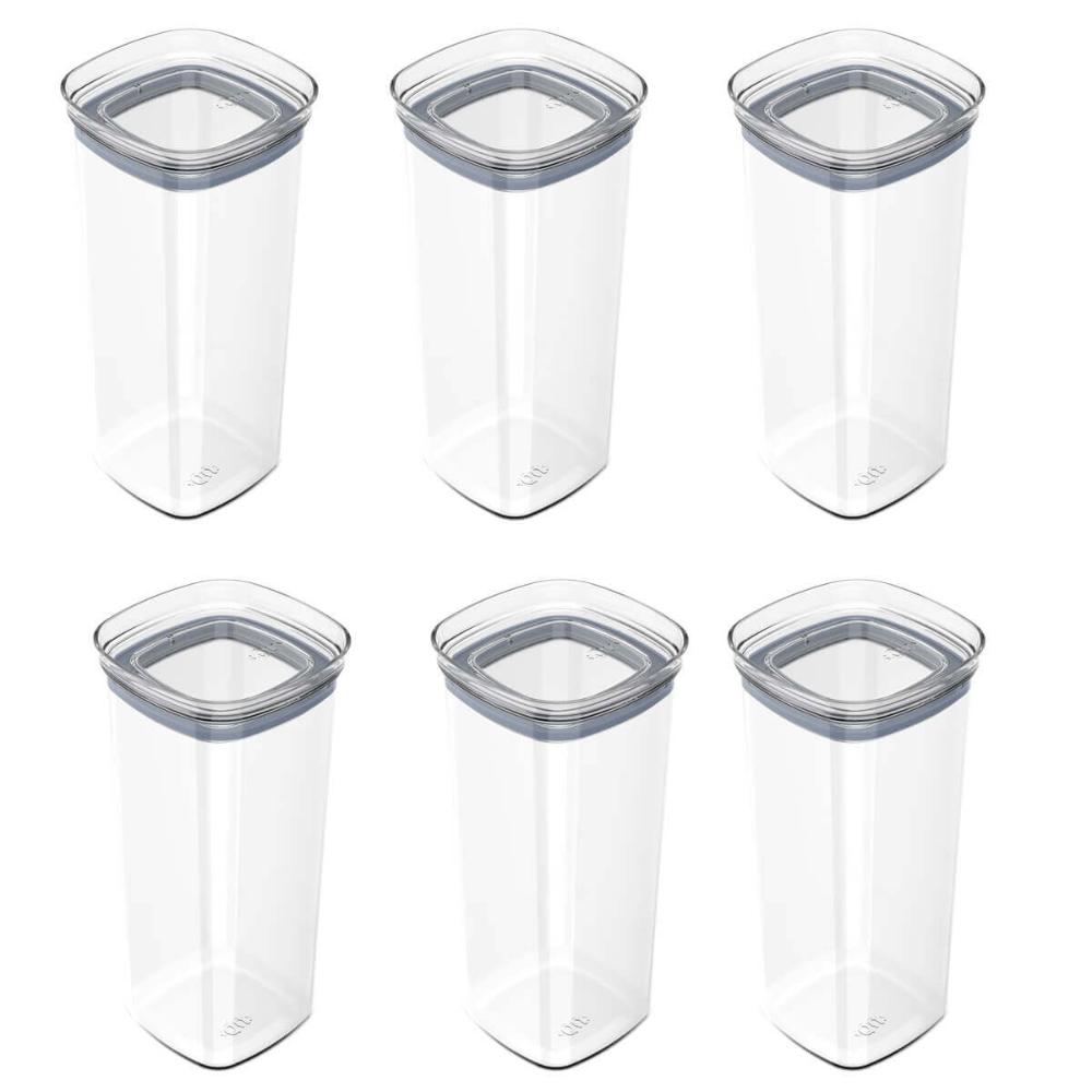Conjunto De 6 Potes Com Vedação Herméticos Em Silicone 1,5l