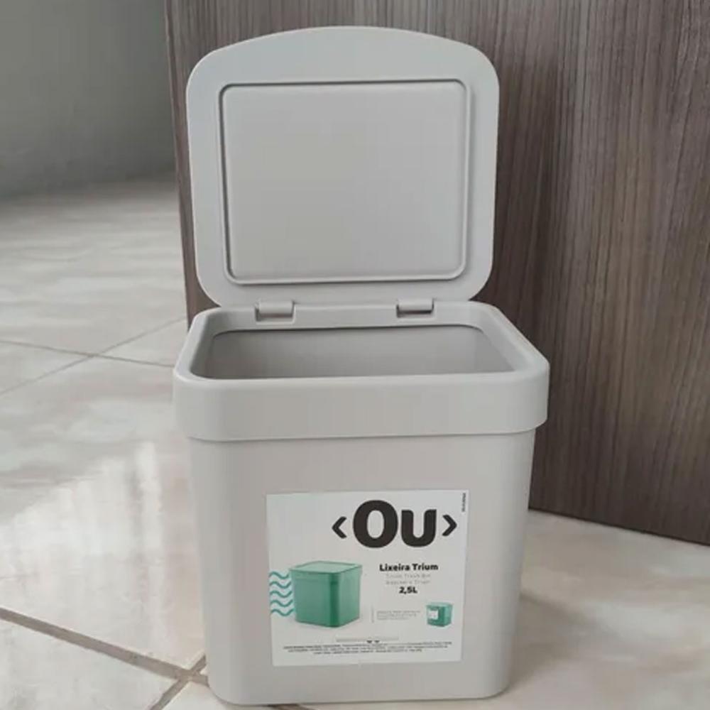 Conjunto Escorredor de Louça Pratos e Lixeira 2,5l OU para Pia ou Bancada Branco