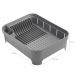 Conjunto Escorredor de Louças Pratos Talheres e Dispenser Detergente 650ml Chumbo