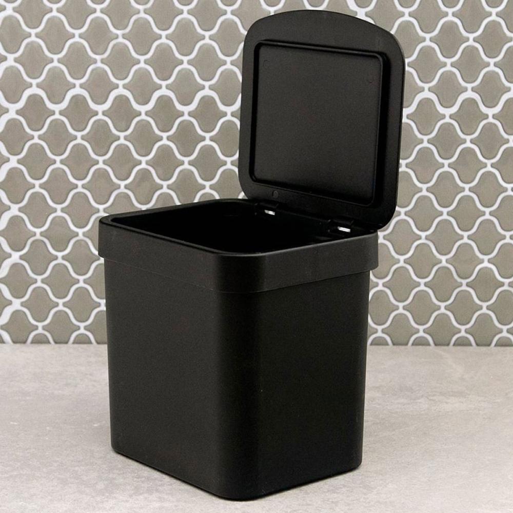 Conjunto Escorredor de Louças Pratos e Lixeira 2,5l OU para Pia ou Bancada Preto