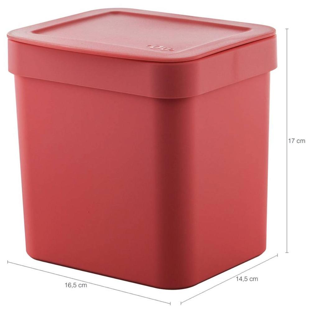 Conjunto Escorredor de Louças Pratos e Lixeira 2,5l OU para Pia ou Bancada Vermelho