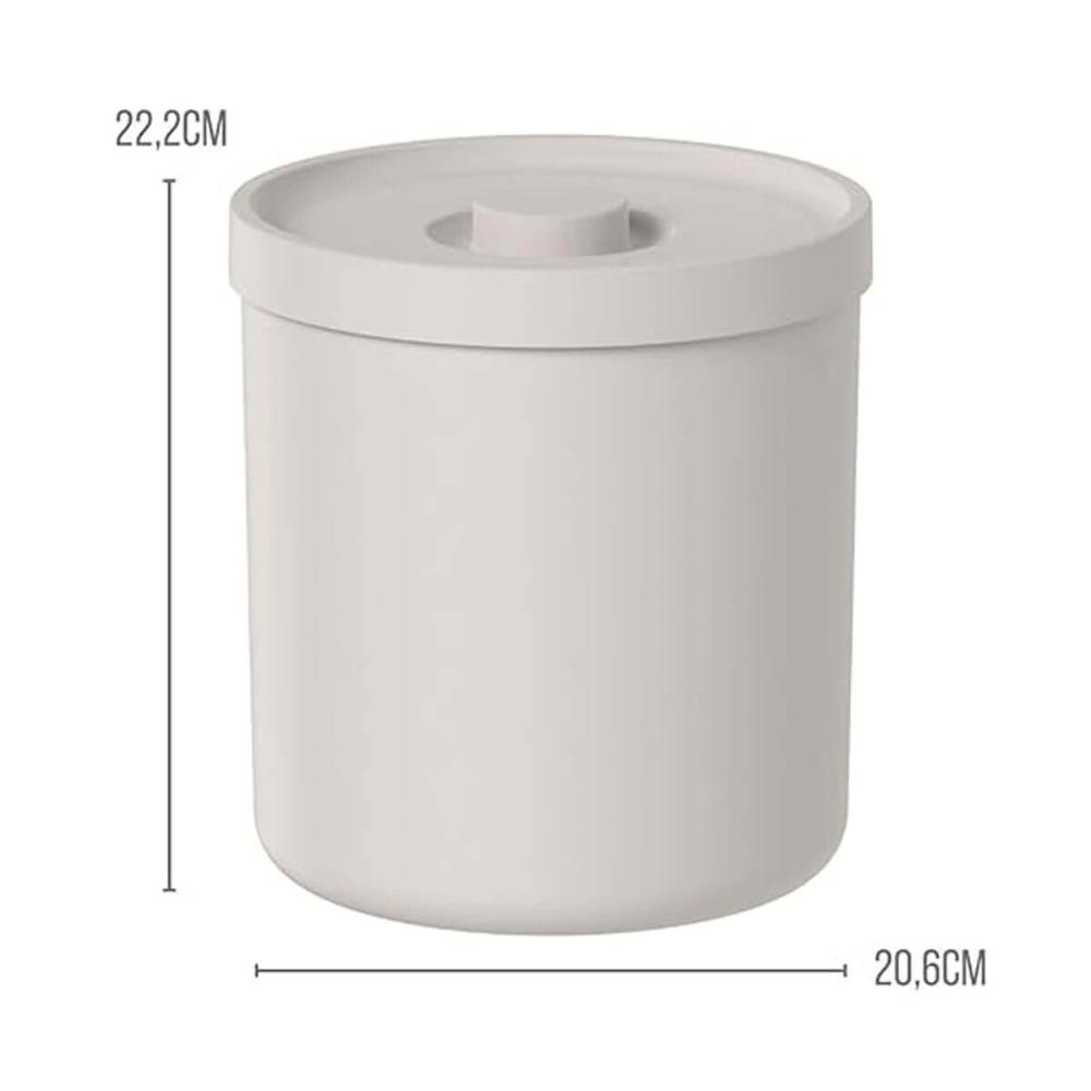 Conjunto Escova Sanitária e Lixeira 6L de Banheiro Plástica Bold Bege Ou Organize