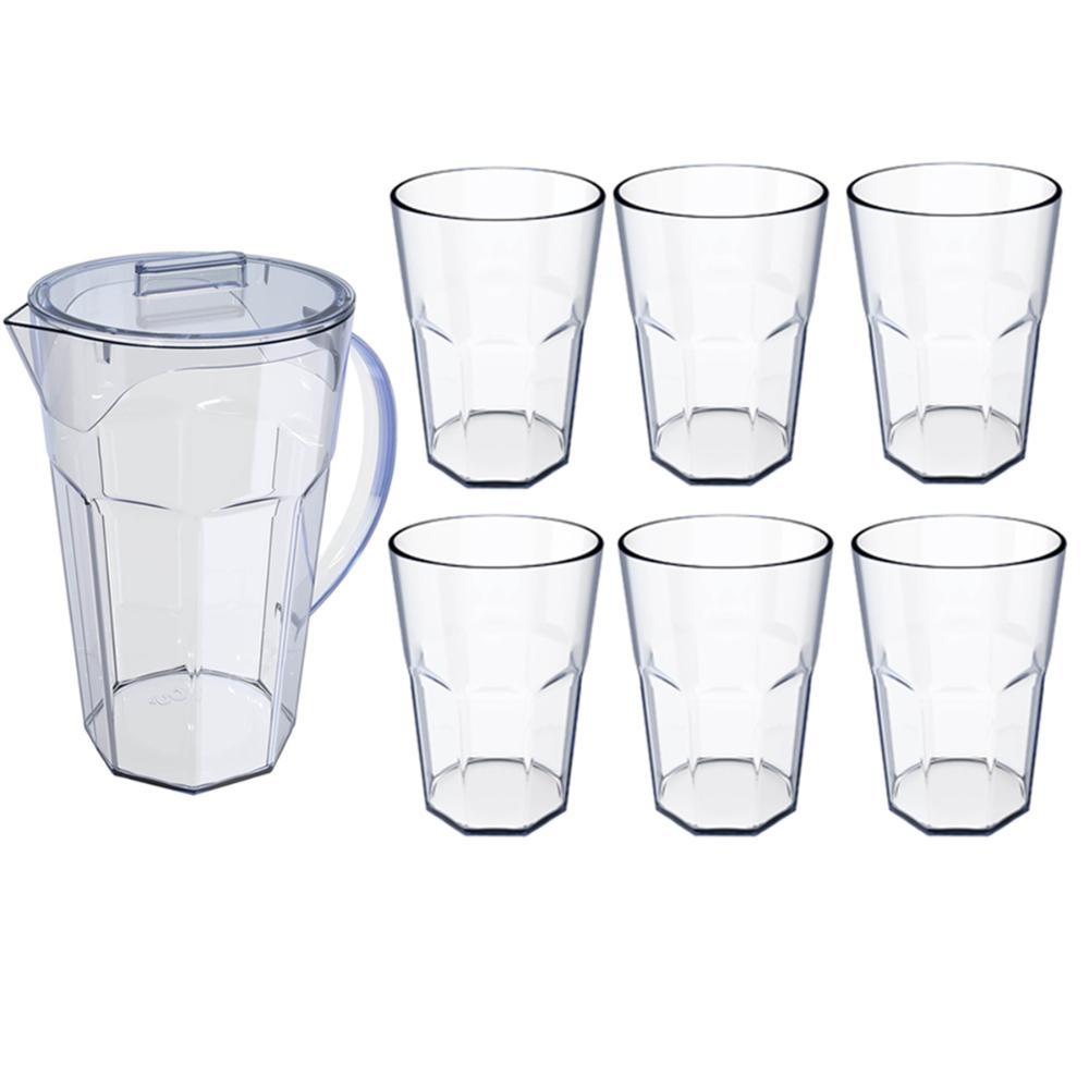 Conjunto Jarra De Suco 1,8 Litros e 6 Copos 400ml Para Servi