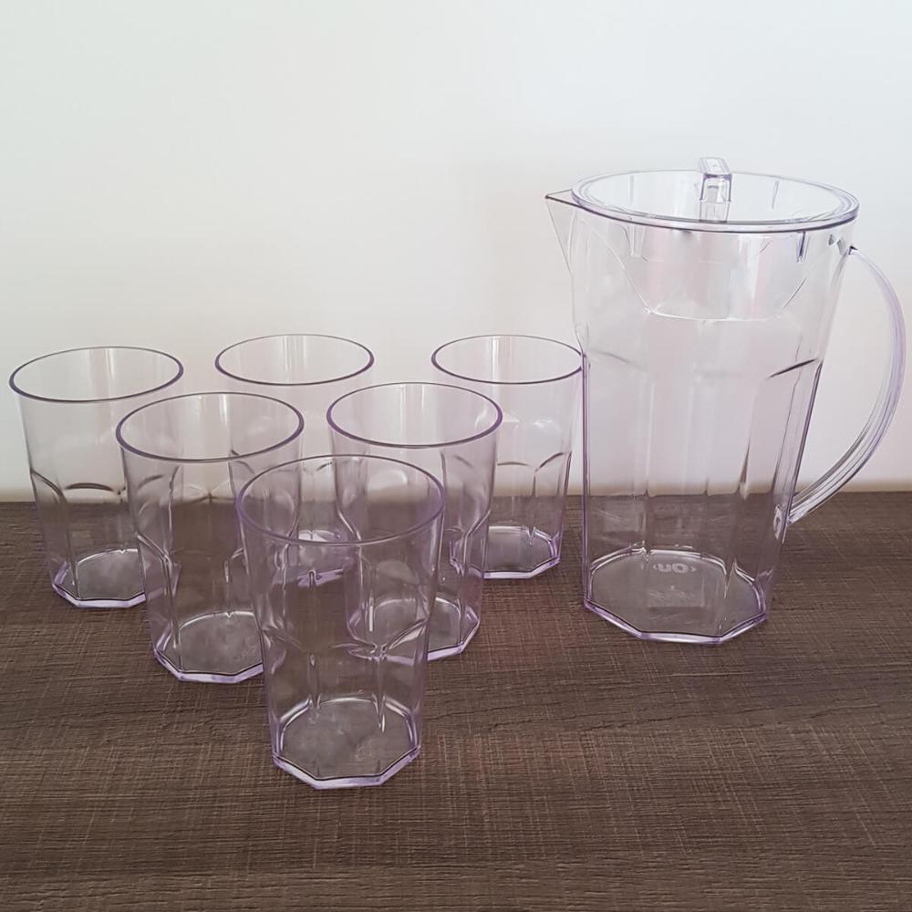 Conjunto Jarra De Suco 1,8 Litros e 6 Copos 400ml Para Servi