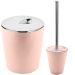 Conjunto Lixeira Para Banheiro 5 Litros Escova Sanitária Suporte Ou Rosa Nude