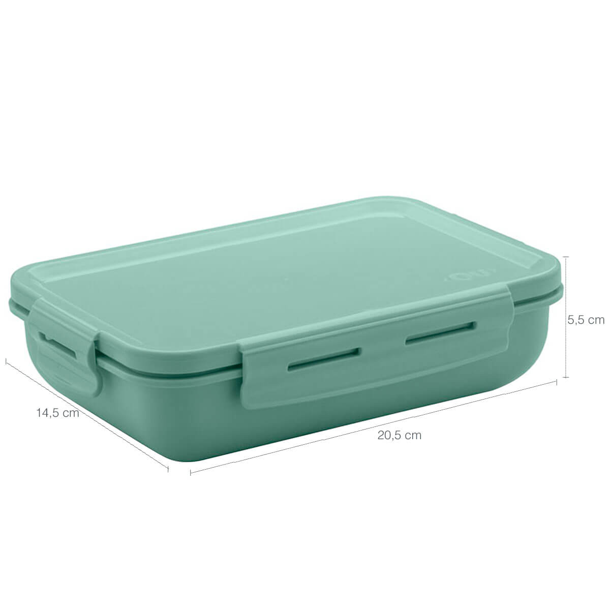 Conjunto Marmita Hermética E Sanduicheira Pote Para Lanches Frutas Verde Menta