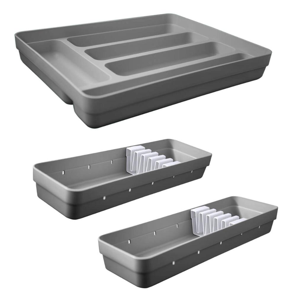 Conjunto Organizadores de Gavetas 1 Porta Talheres e 2 Porta Facas OU Chumbo