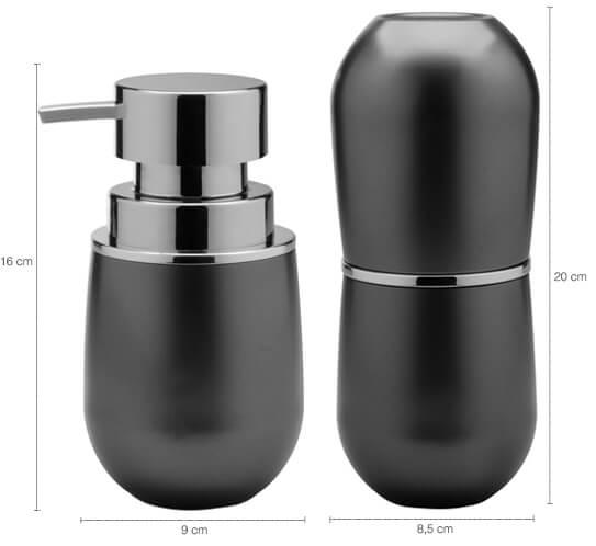 Conjunto Para Banheiro Suporte Escovas Dispenser Saboneteira