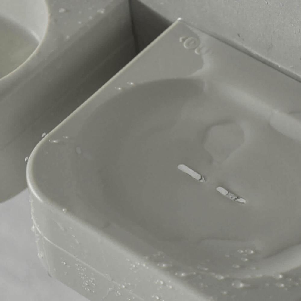 Conjunto para Banheiro Cantoneira Saboneteira e Porta Shampoo Bege Eleve Ou