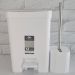 Conjunto para Banheiro Lixeira de Pedal 12L Trium e Escova Sanitária com Suporte Dual Branco OU