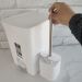 Conjunto para Banheiro Lixeira de Pedal 12L Trium e Escova Sanitária com Suporte Dual Branco OU