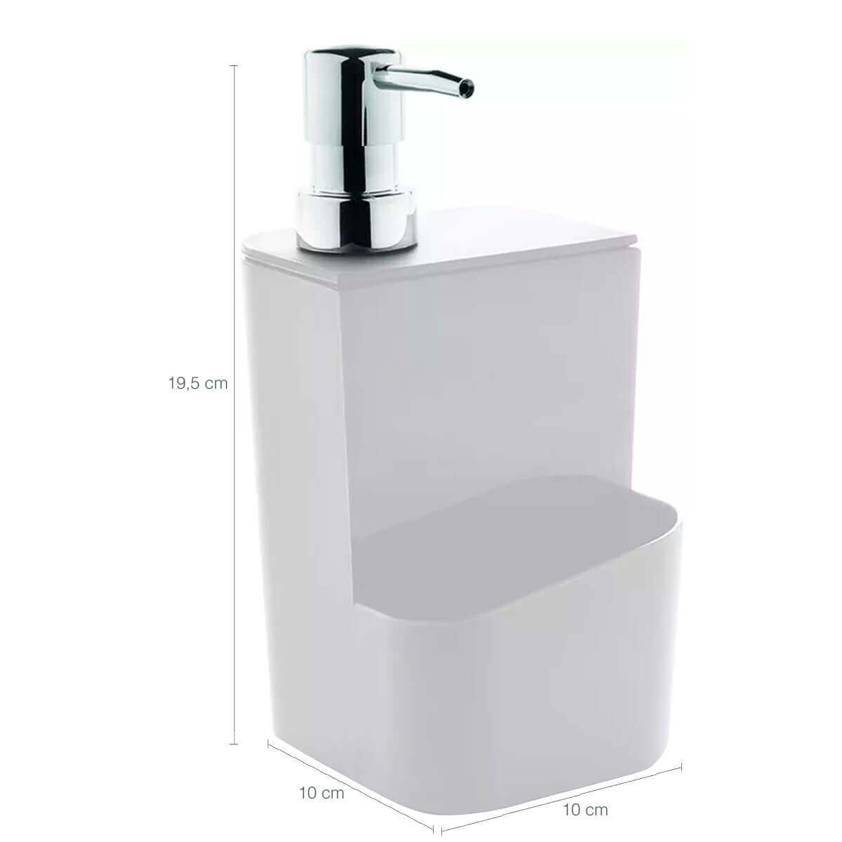 Conjunto para Pia Cozinha Lixeira 4,7 Porta Detergente Escorredor Branco