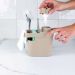 Dispenser De Detergente 650ml Organizador De Pia Porta Detergente E Esponja Bege OU