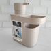 Dispenser De Detergente 650ml Organizador De Pia Porta Detergente E Esponja Bege OU