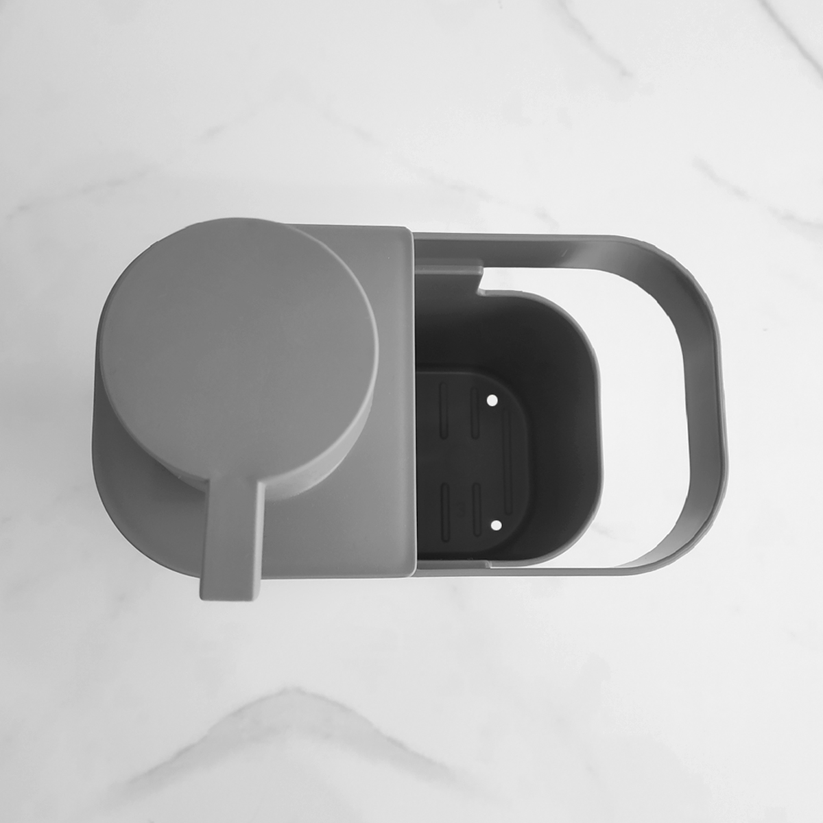 Dispenser De Detergente 650ml Organizador De Pia Porta Detergente E Esponja Chumbo OU