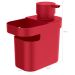 Dispenser De Detergente 650ml Organizador De Pia Porta Detergente E Esponja Vermelho OU