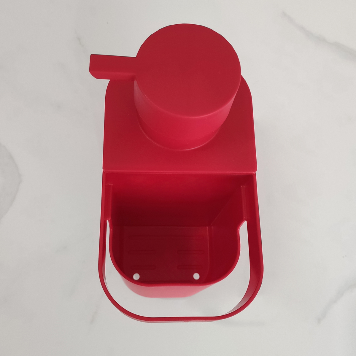 Dispenser De Detergente 650ml Organizador De Pia Porta Detergente E Esponja Vermelho OU
