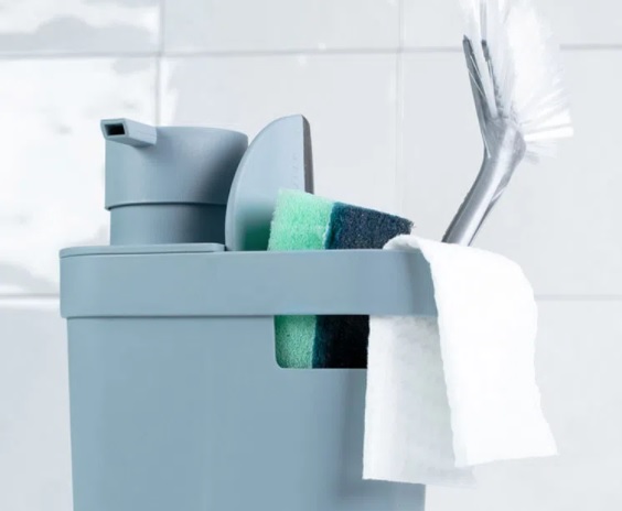 Dispenser Detergente  Organizador Pia Trium 650 ml preto Ou DT550 