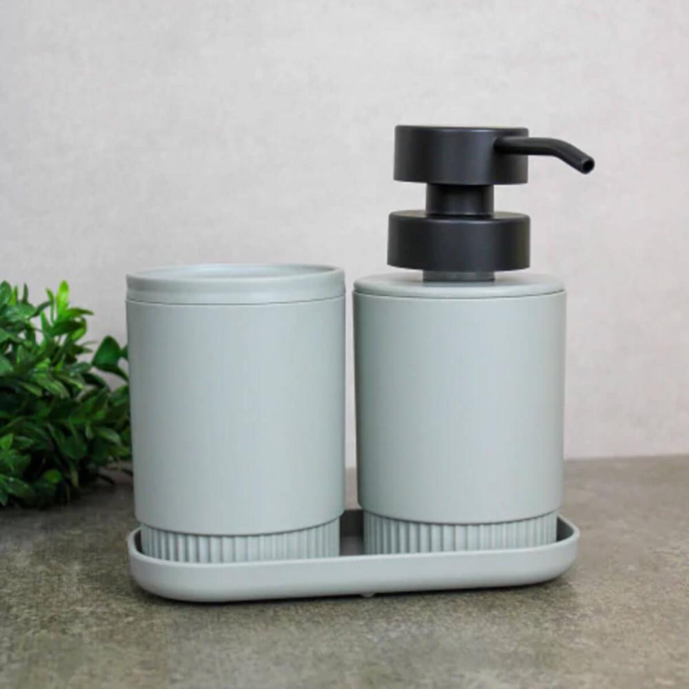 Dispenser Sabonete Líquido Dórica Ou com Válvula Dosadora 300ml Verde Sálvia
