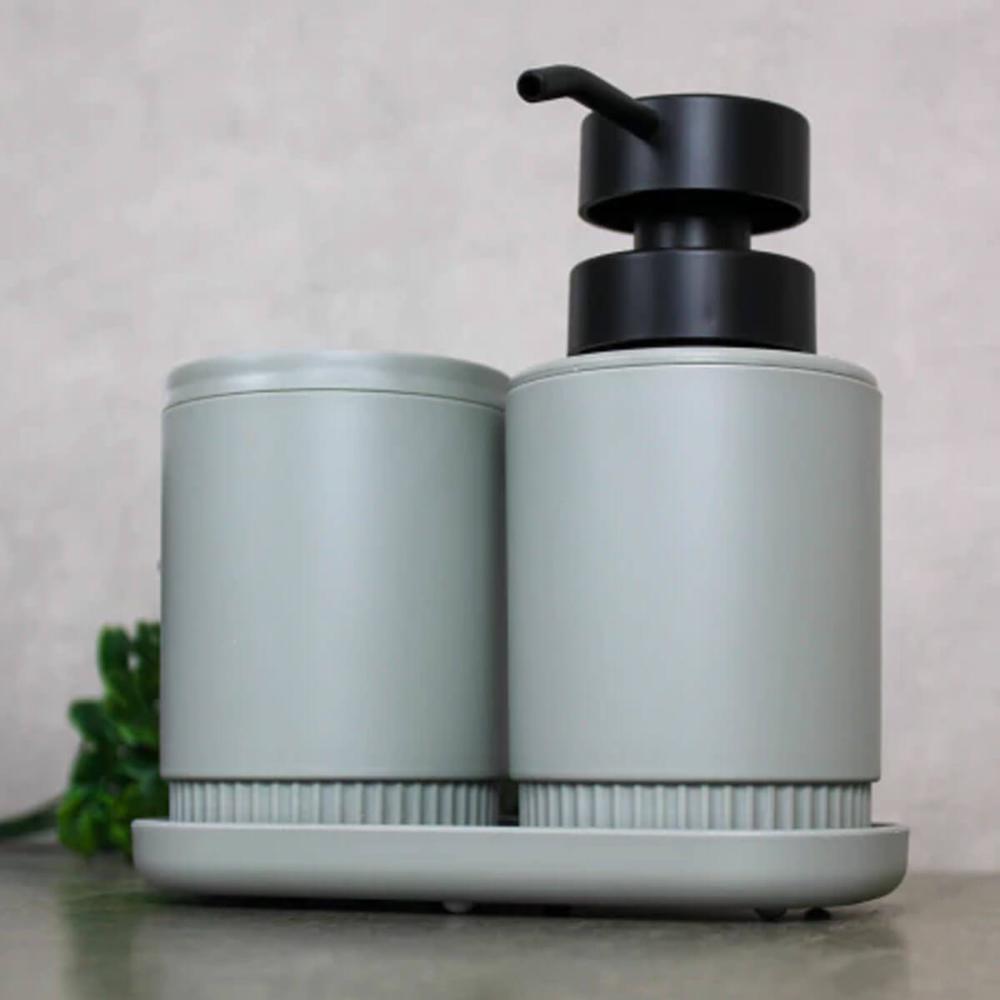 Dispenser Sabonete Líquido Dórica Ou com Válvula Dosadora 300ml Verde Sálvia