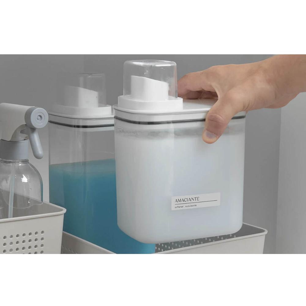 Dispenser para Amaciante Sabão Líquido 1,5L Flow Bege com Tampa Medidora Ou